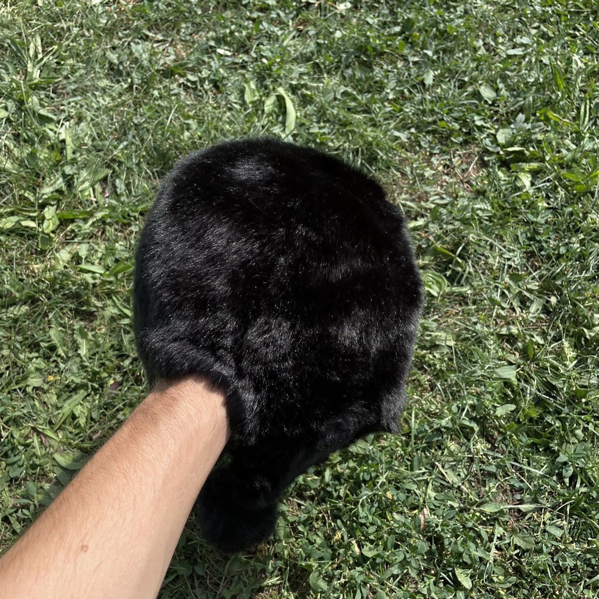 Vintage Vintage 90s Mohair Fuzzy Beanie Black Goth Alt Grunge OS Size ONE SIZE - 5 Thumbnail