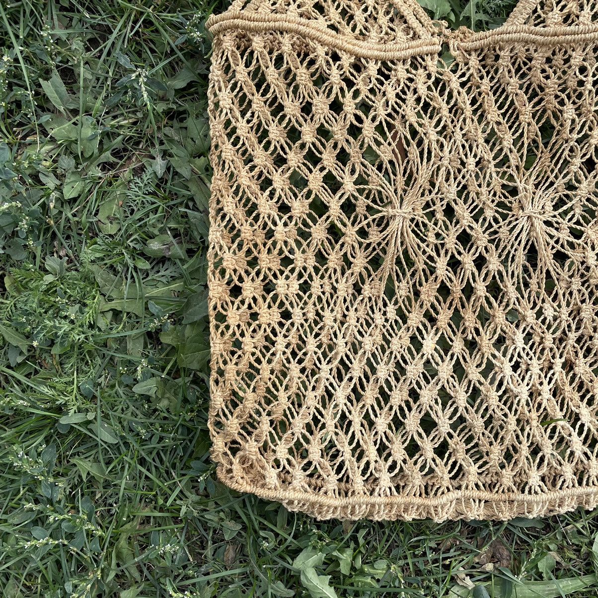 Vintage Vintage Y2K Crochet Mesh Tote Bag Streetwear Gorpcore OS Size ONE SIZE - 3 Thumbnail