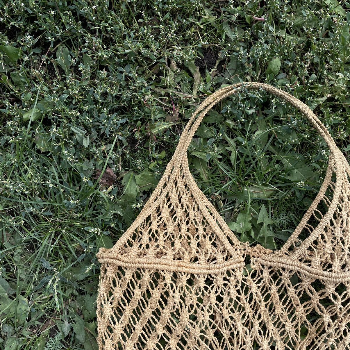 Vintage Vintage Y2K Crochet Mesh Tote Bag Streetwear Gorpcore OS Size ONE SIZE - 4 Thumbnail