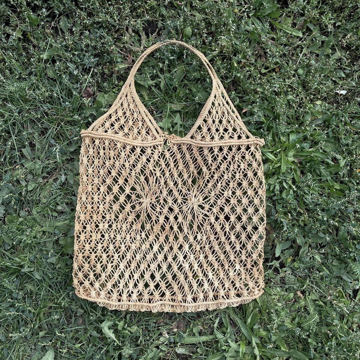 Vintage Vintage Y2K Crochet Mesh Tote Bag Streetwear Gorpcore OS Size ONE SIZE - 1 Thumbnail