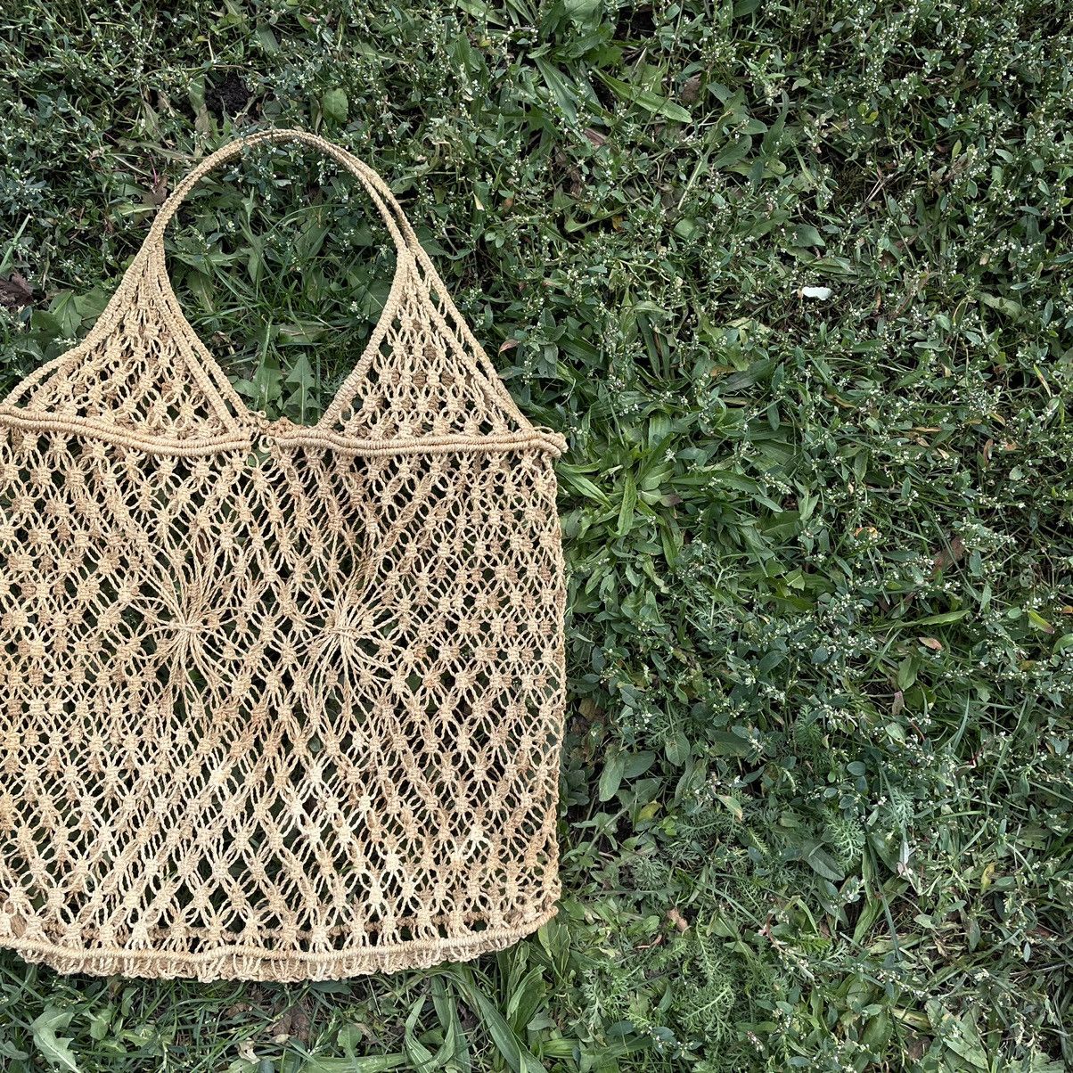 Vintage Vintage Y2K Crochet Mesh Tote Bag Streetwear Gorpcore OS Size ONE SIZE - 2 Thumbnail