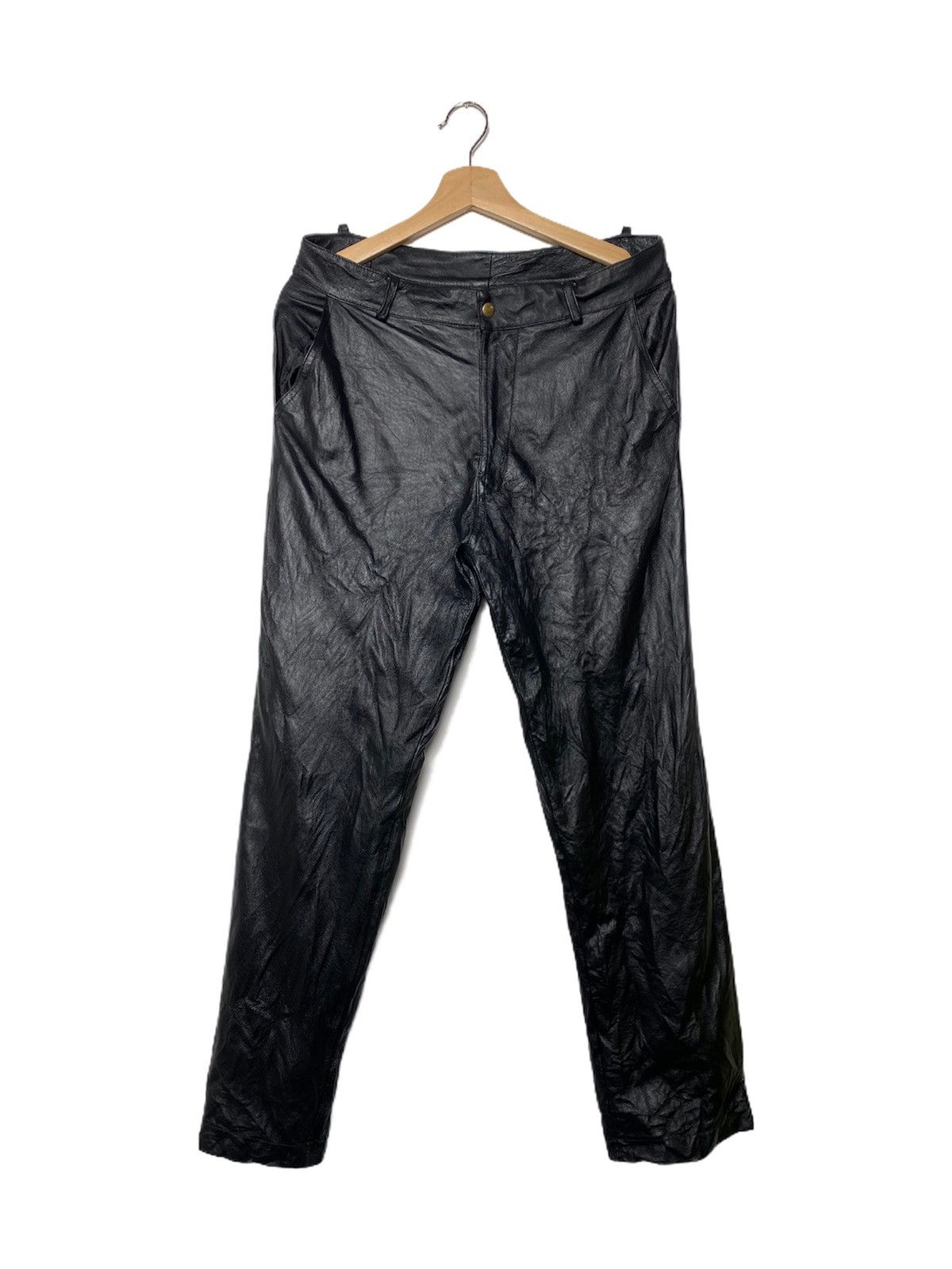 Genuine Leather × Japanese Brand × Vintage Vintage Leather Pants Size US 32 / EU 48 - 1 Thumbnail