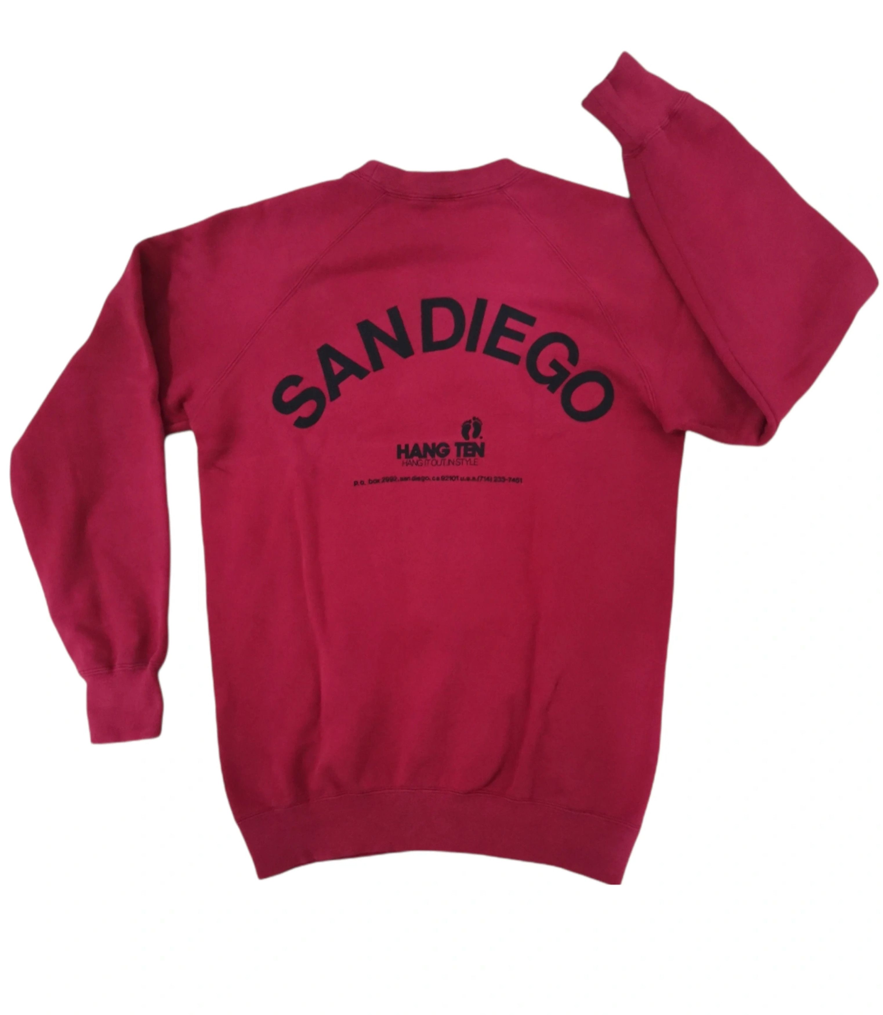 Hang Ten Vintage Hang Ten San Diego OG Sweatshirt Red Streetwear Size US M / EU 48-50 / 2 - 2 Thumbnail