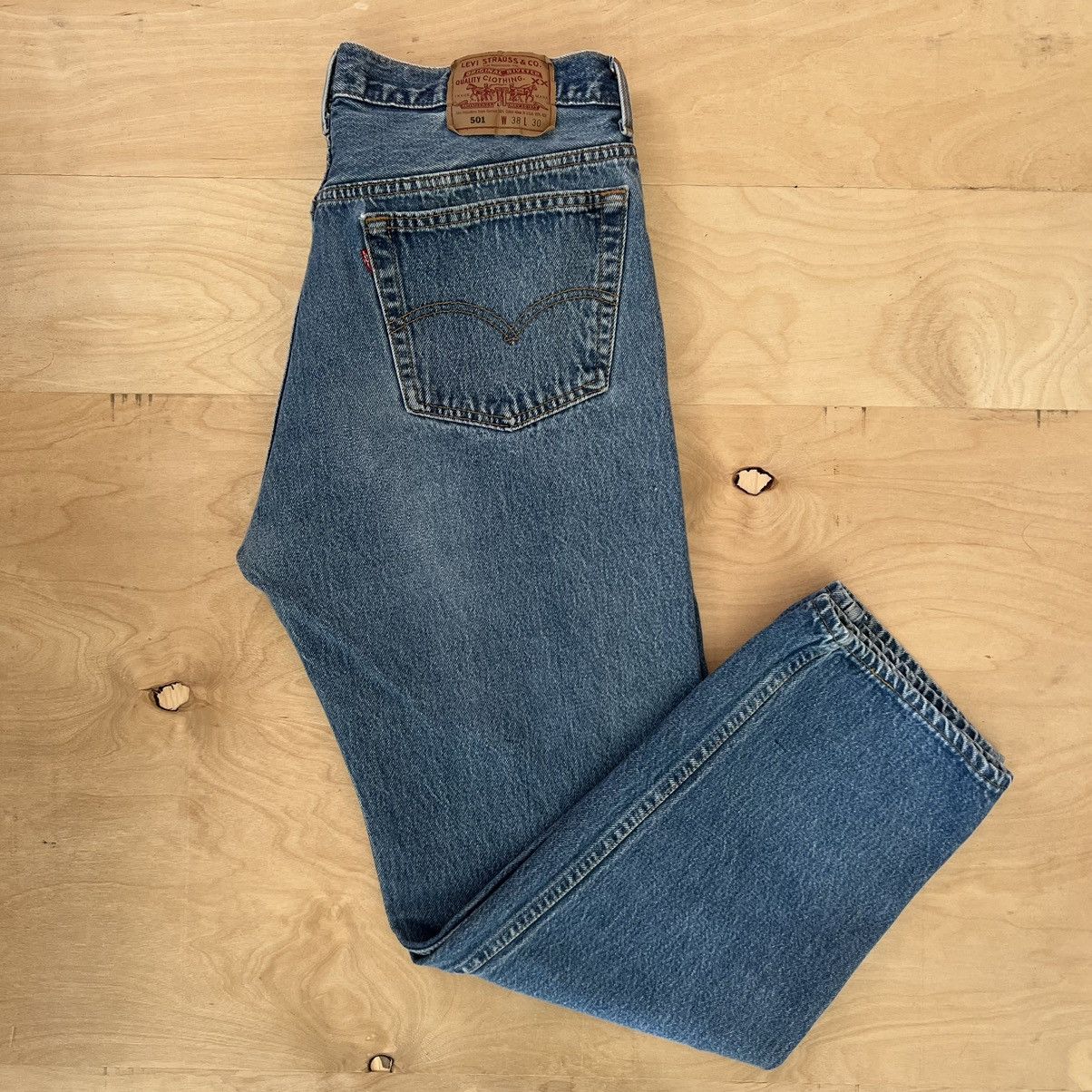 Vintage Levis 501 Jeans 35x29 90s Denim Made in USA Western