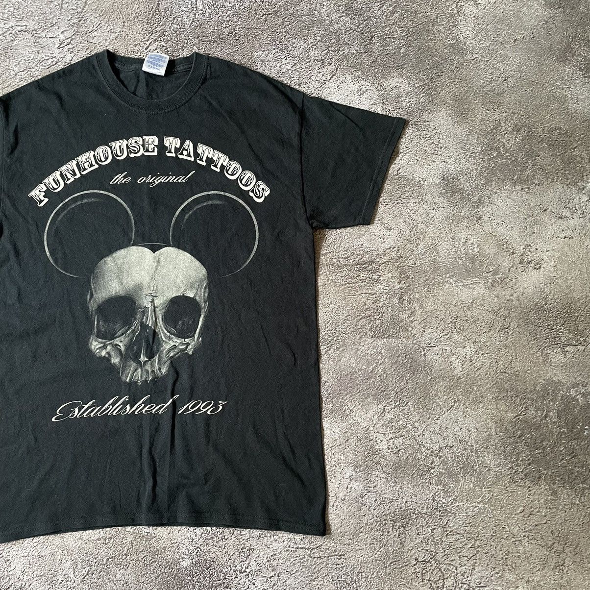 Vintage Vintage Y2K Skull Graphic Tee Sun Faded Dark Grunge Slim L Size US L / EU 52-54 / 3 - 4 Thumbnail