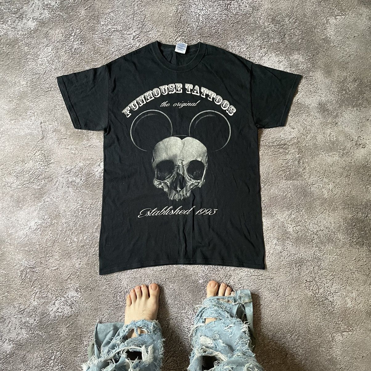 Vintage Vintage Y2K Skull Graphic Tee Sun Faded Dark Grunge Slim L Size US L / EU 52-54 / 3 - 1 Thumbnail