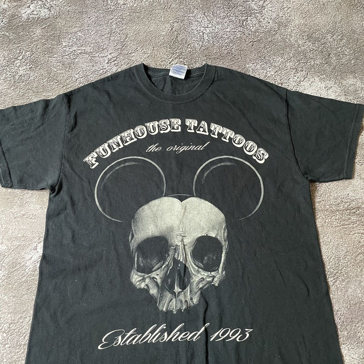 Vintage Vintage Y2K Skull Graphic Tee Sun Faded Dark Grunge Slim L Size US L / EU 52-54 / 3 - 6 Thumbnail