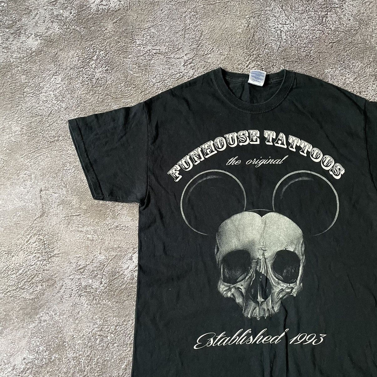 Vintage Vintage Y2K Skull Graphic Tee Sun Faded Dark Grunge Slim L Size US L / EU 52-54 / 3 - 5 Thumbnail