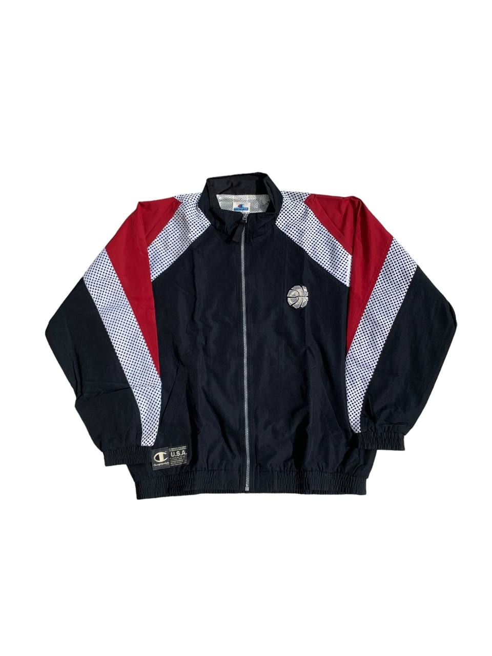 Pre-owned Champion X Vintage Champion Colorblock Zip Up Light Jacket In Dark Blue