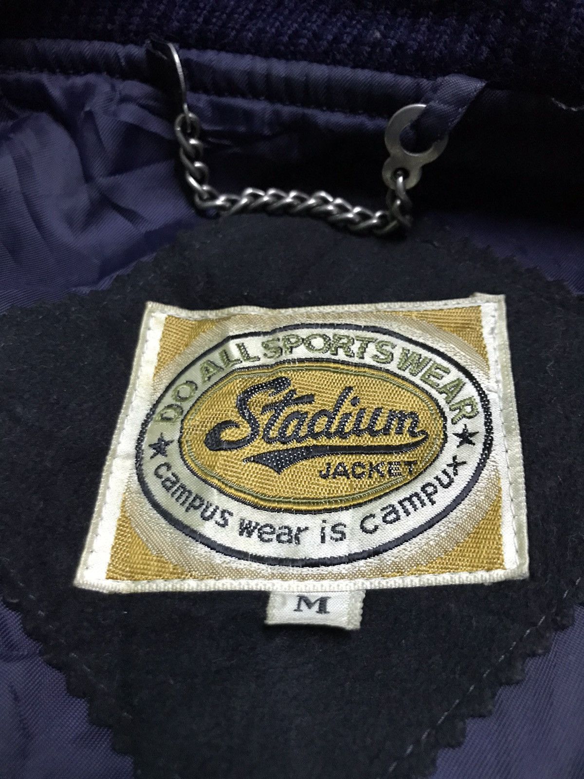 Vintage vintage stadium varsity jacket leather sleeve Size US M / EU 48-50 / 2 - 2 Thumbnail