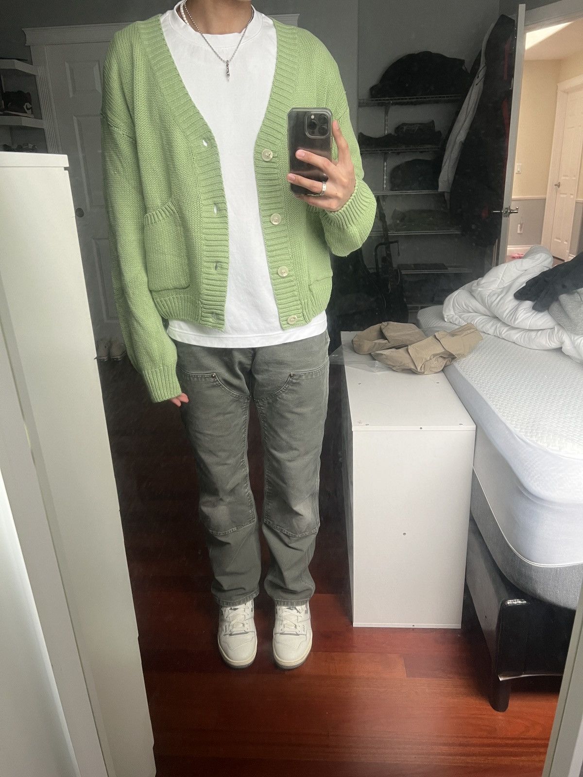 *LIMITED DROP* Ruben Kone Oversized Cropped Cardigan “Mint”