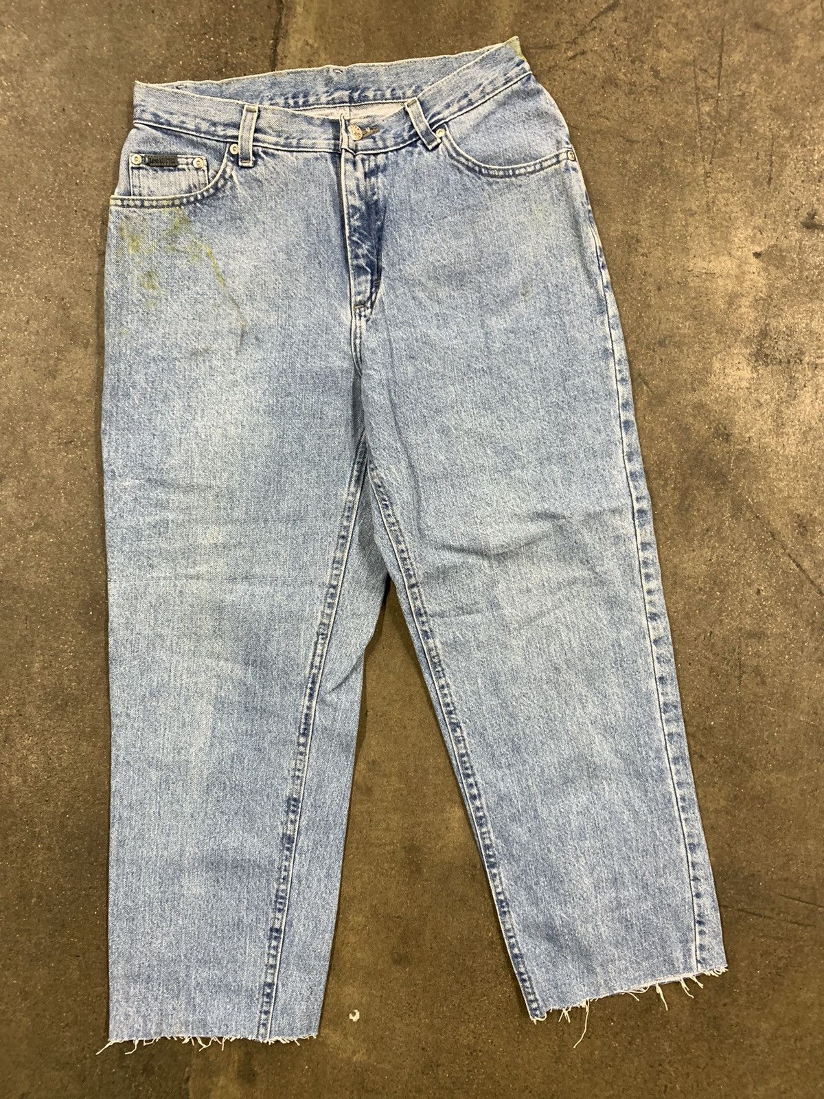 Vintage Riveted Lee LightWash Stained Jeans