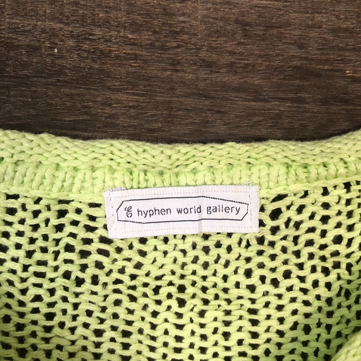 Vintage Hypen World Gallery Mesh Net Crochet Green Knitwear #7148 Size L / US 10 / IT 46 - 13 Thumbnail