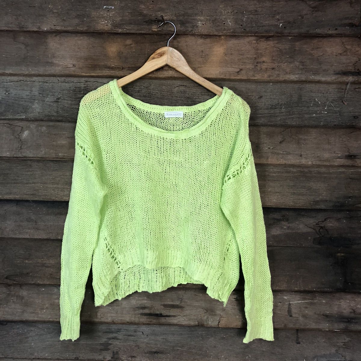 Hypen World Gallery Mesh Net Crochet Green Knitwear #7148