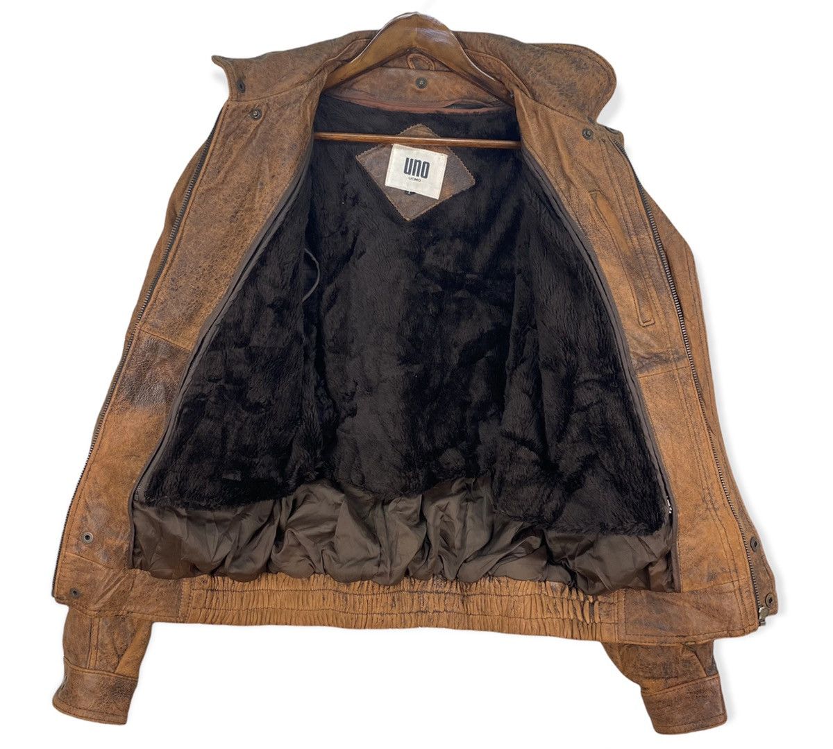 Genuine Leather Vintage UNO UOMO Sheepskin Leather Jacket Size US L / EU 52-54 / 3 - 3 Thumbnail