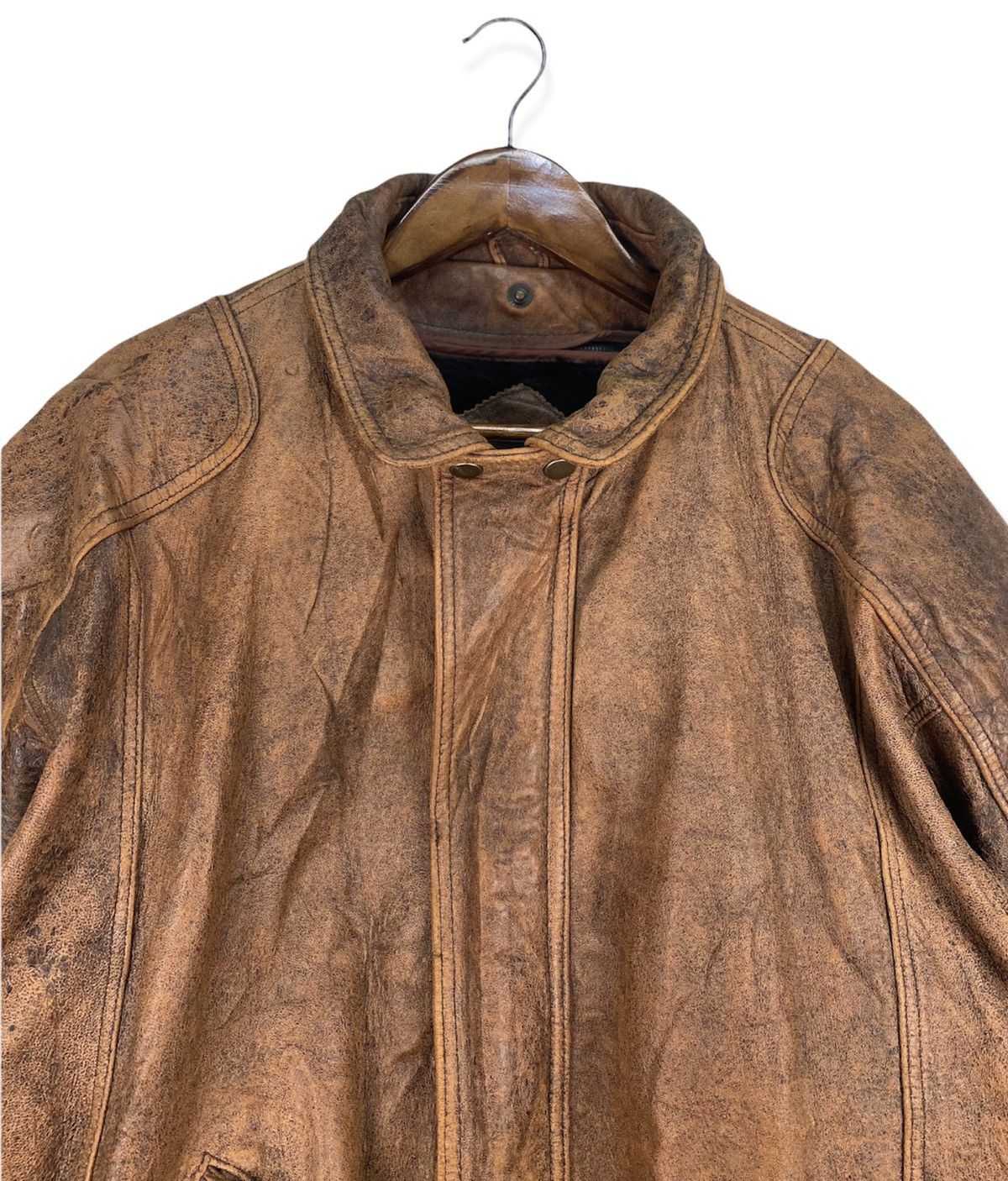 Genuine Leather Vintage UNO UOMO Sheepskin Leather Jacket Size US L / EU 52-54 / 3 - 2 Thumbnail