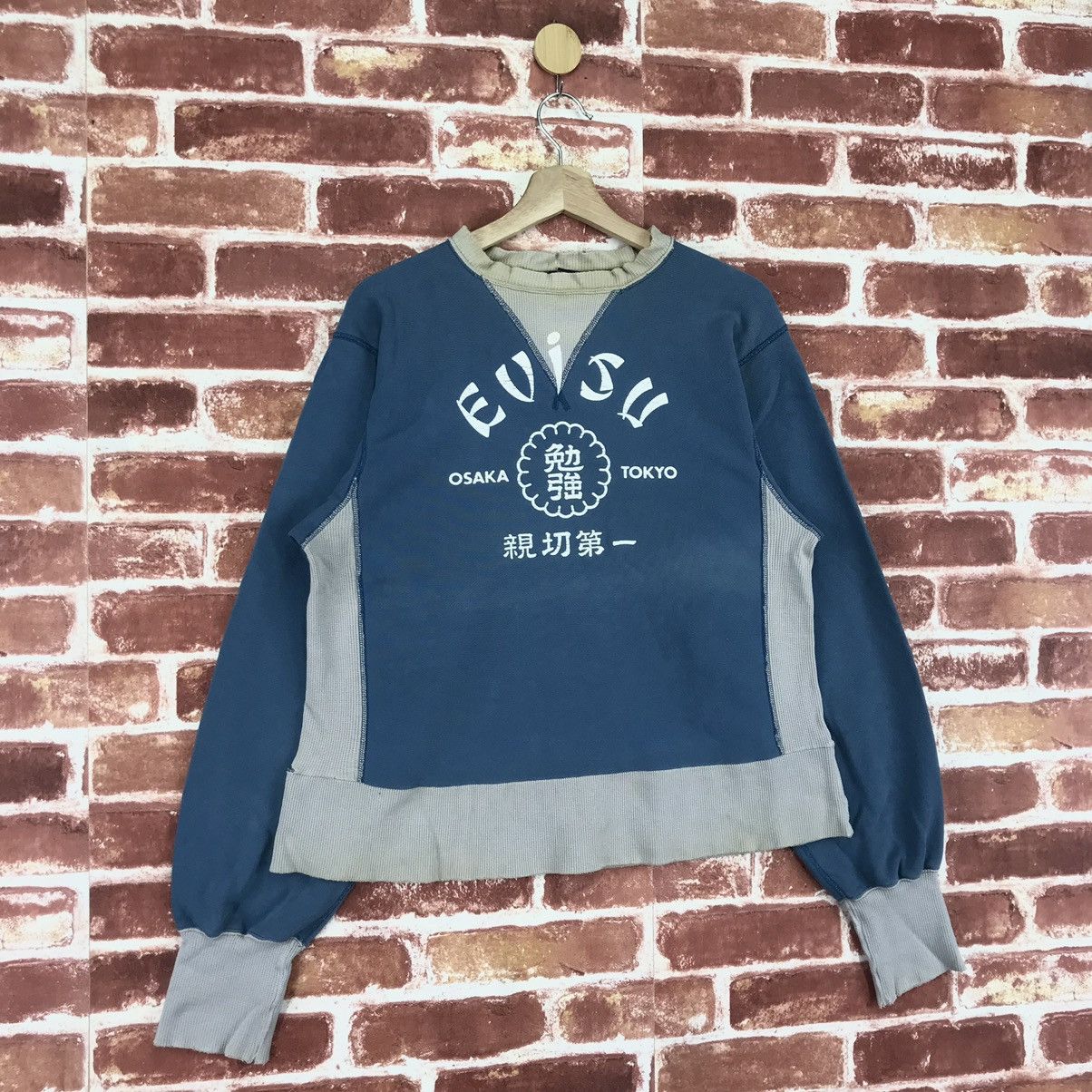 Evisu × Vintage 90’s Evisu Faded Sweatshirts Size US M / EU 48-50 / 2 - 3 Thumbnail