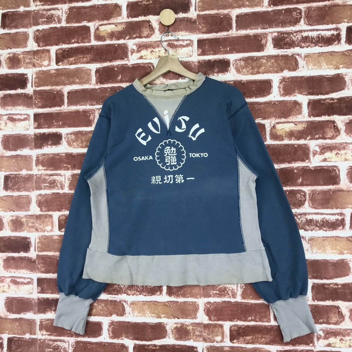 Evisu × Vintage 90’s Evisu Faded Sweatshirts Size US M / EU 48-50 / 2 - 2 Thumbnail