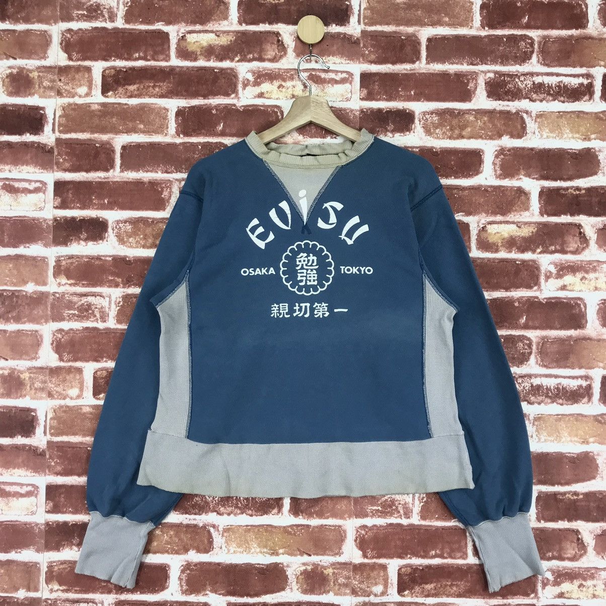 Evisu × Vintage 90’s Evisu Faded Sweatshirts Size US M / EU 48-50 / 2 - 1 Thumbnail