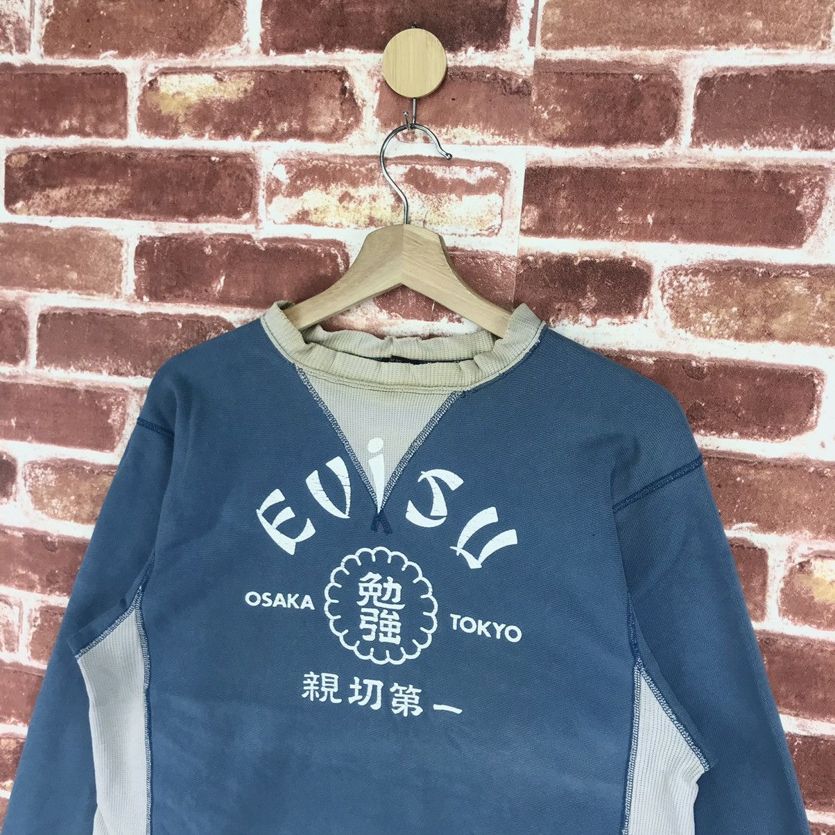 Evisu × Vintage 90’s Evisu Faded Sweatshirts Size US M / EU 48-50 / 2 - 4 Thumbnail