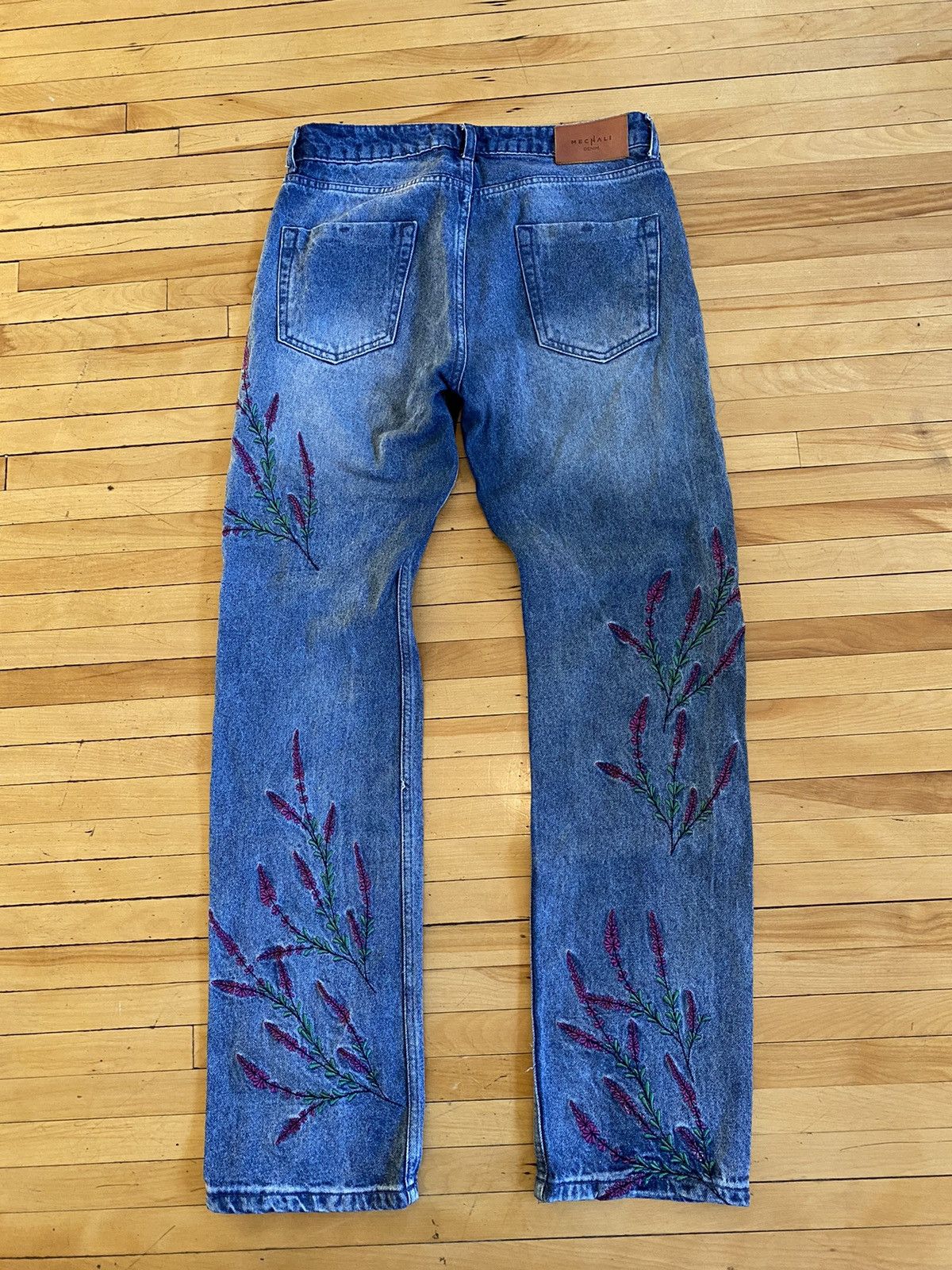 Other Mechali Lavender Embroidered Jeans Size US 32 / EU 48 - 4 Thumbnail