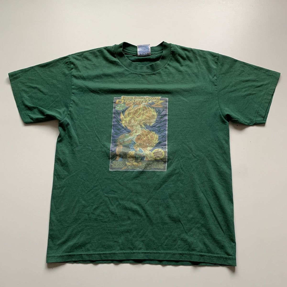 image of Movie x Vintage 90's Dragon Ball Z Anime Cartoon Tv Show T Shirt Y2K in Green, Men's (Size Small)