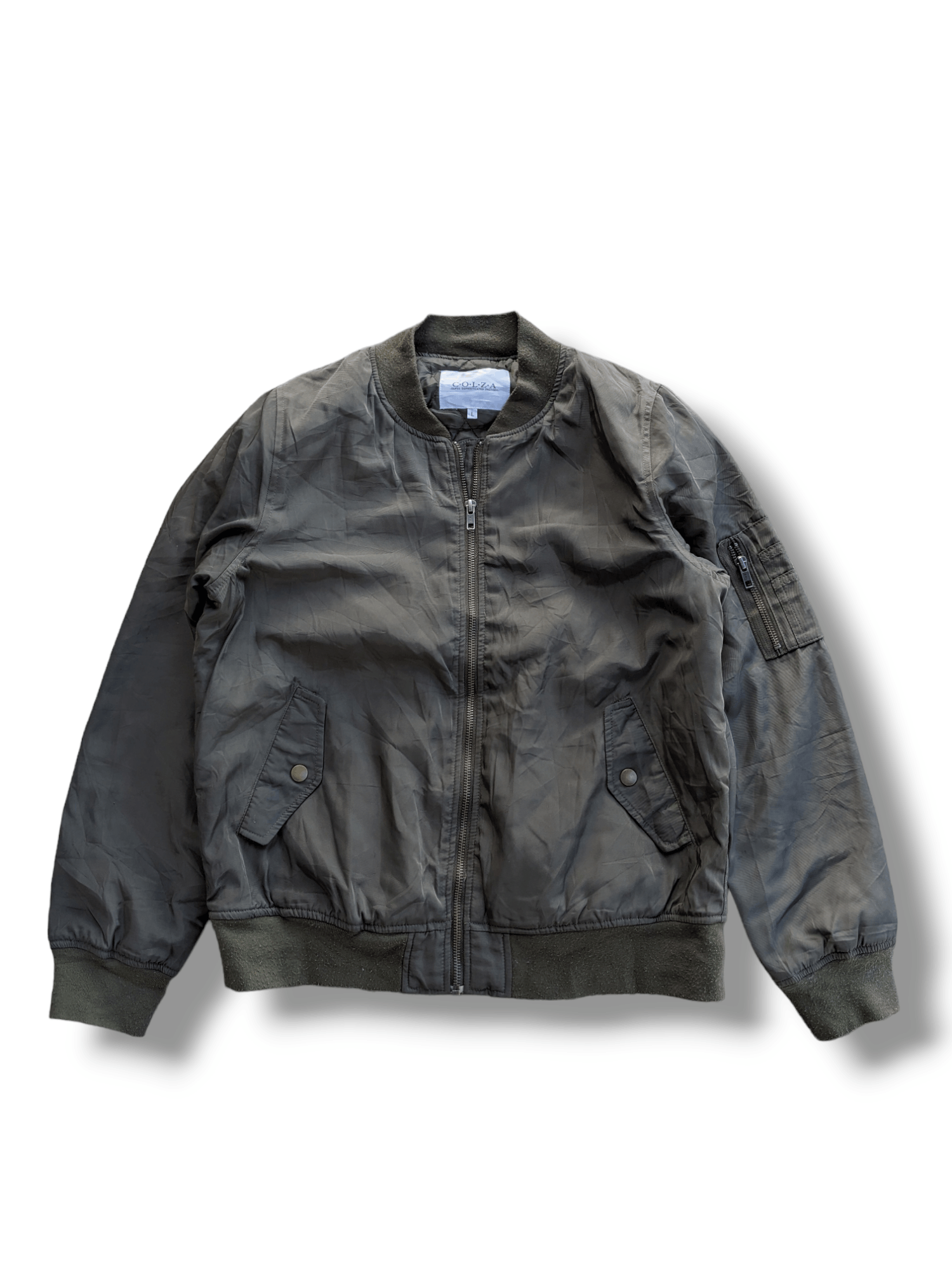 image of Japanesebrands Colza Army Green Bomber Jacket, Men's (Size Medium)