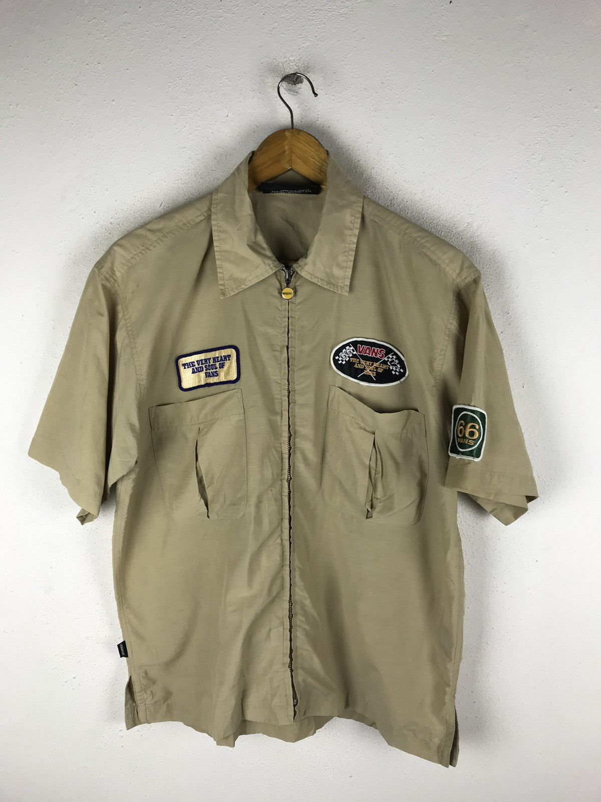 VANS RACING ZIPPER COLLAR SHIRTS VINTAGE STYLE