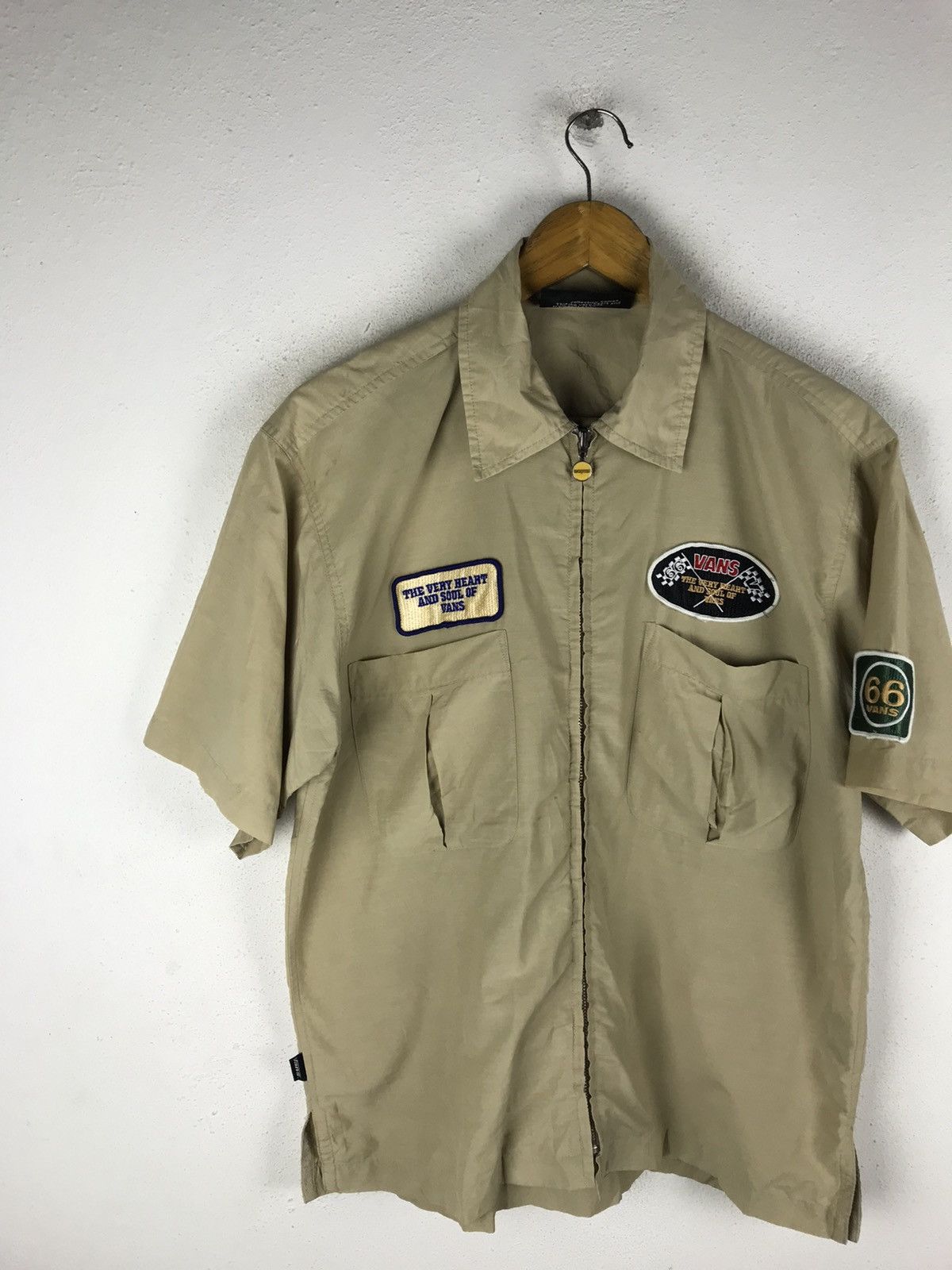 VANS RACING ZIPPER COLLAR SHIRTS VINTAGE STYLE