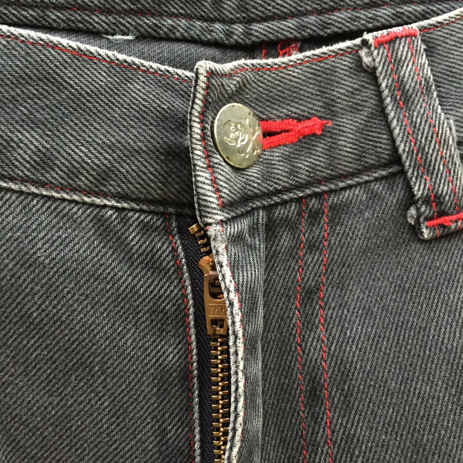 A.F.F.A. Vintage La Rocka 🇬🇧 💀 Red Line Pocket Punk/Goth Denim Pants Size US 30 / EU 46 - 7 Thumbnail