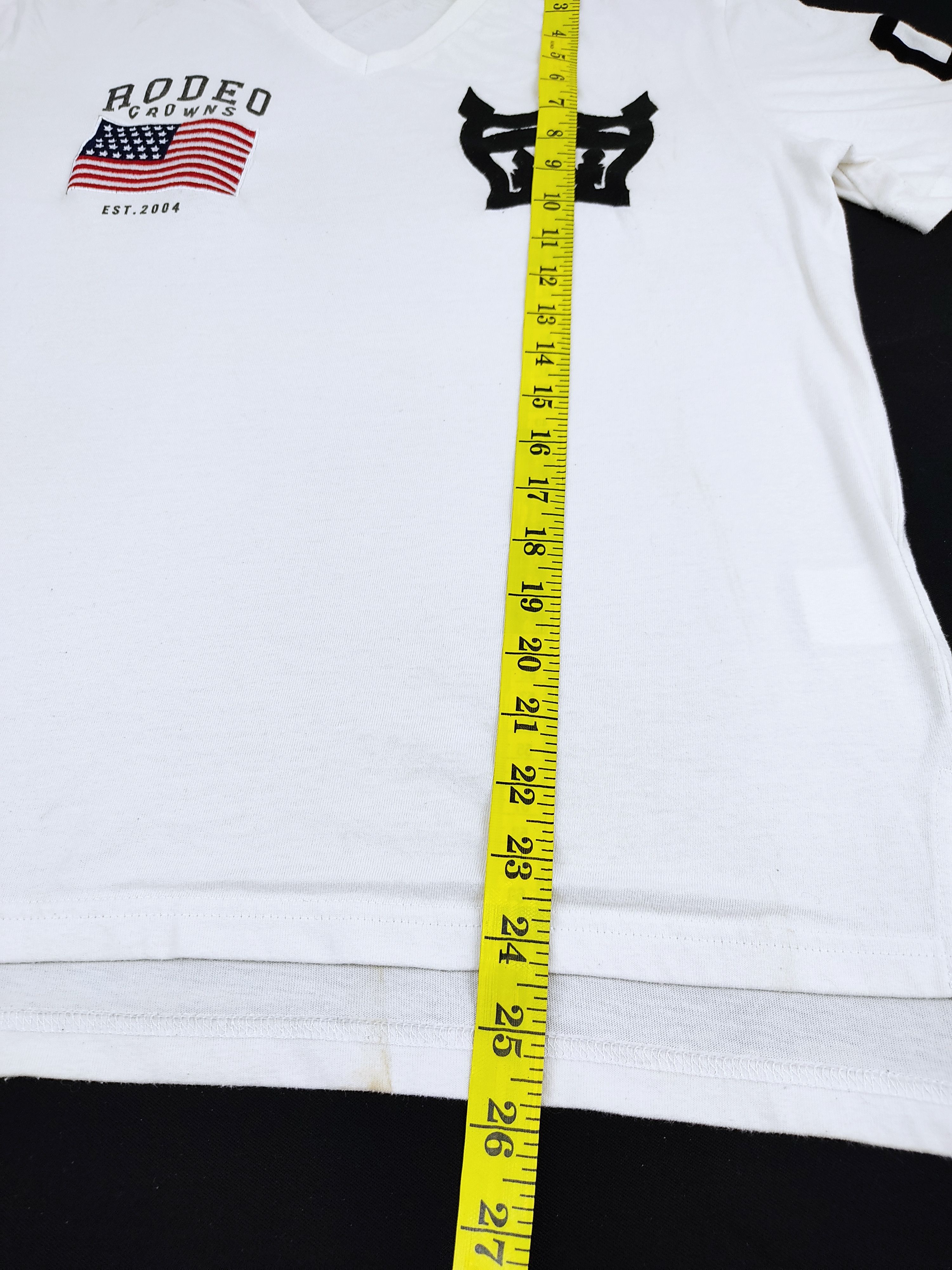 Japanese Brand RCWB Rodeo Crowns V Neck T-shirt American Flag Logo Tee Size M / US 6-8 / IT 42-44 - 6 Thumbnail