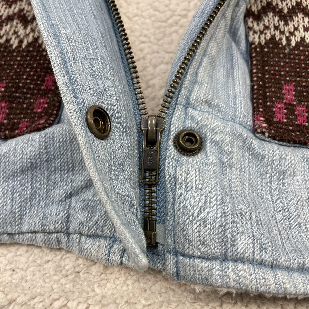 Japanese Brand Scolar Denim Embroidery Sherpa Jacket Size US M / EU 48-50 / 2 - 6 Thumbnail