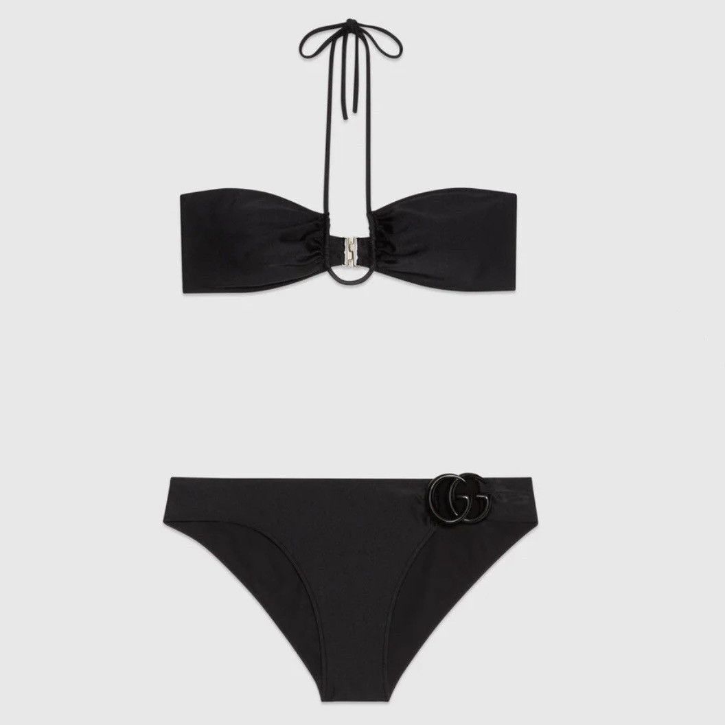 Marmont GG logo sparkling jersey bikini set