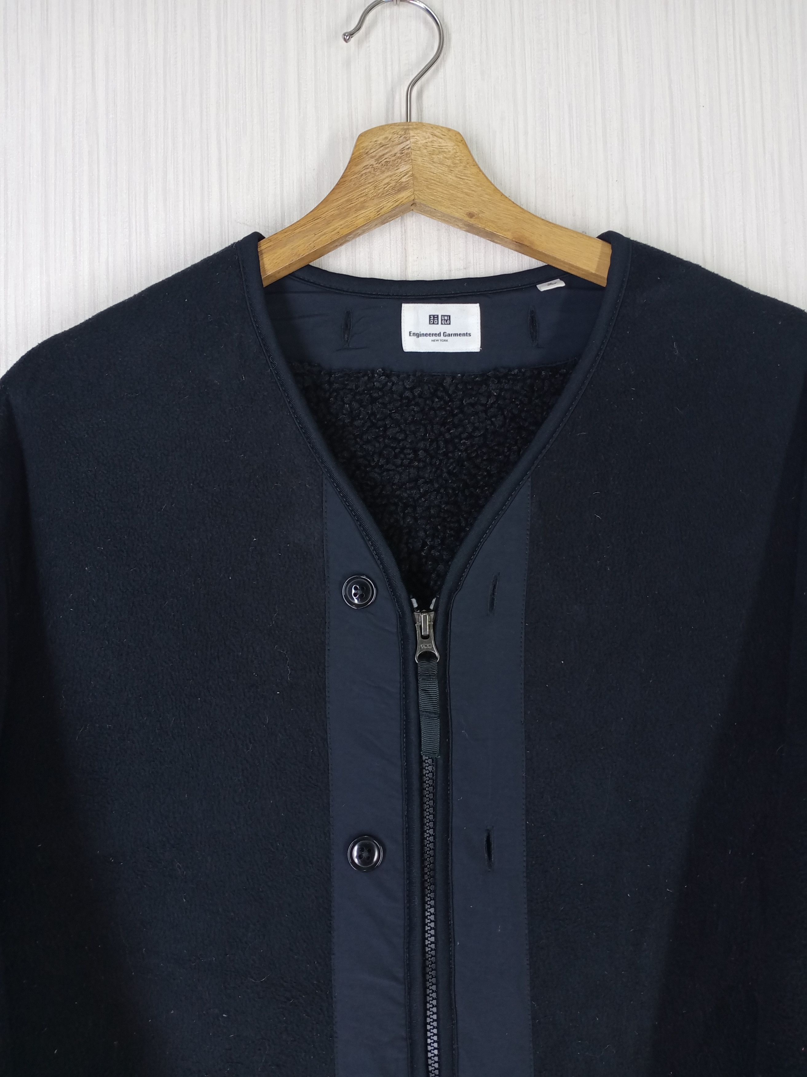 Engineered Garments × Uniqlo Engineered Garments Uniqlo Collarless Fleece Jacket Size US M / EU 48-50 / 2 - 2 Thumbnail