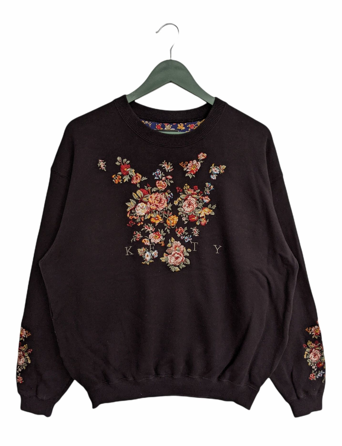 Designer Vintage Ketty Embroidery Flowers Sweatshirt/Size L Size L / US 10 / IT 46 - 1 Thumbnail