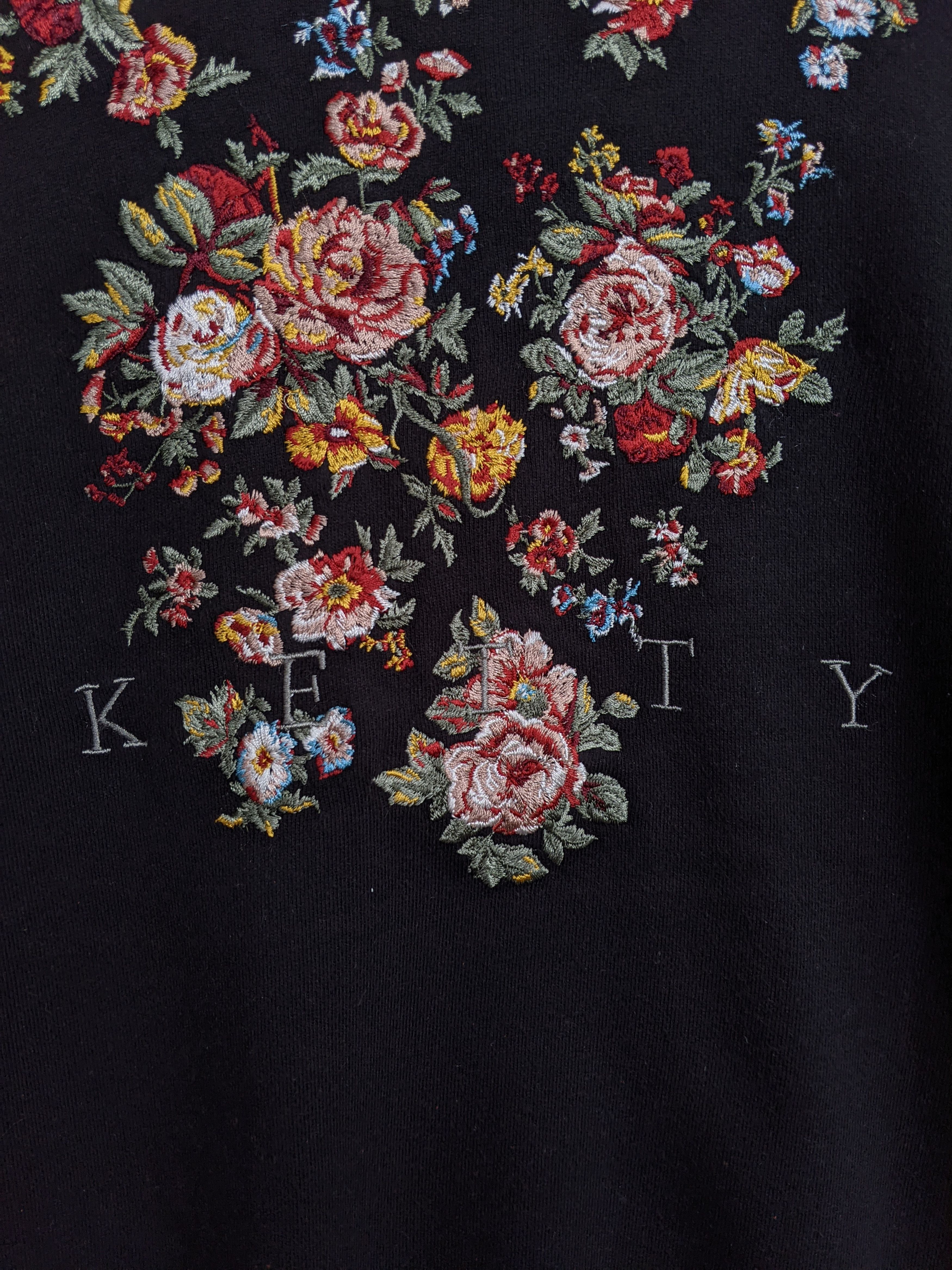 Designer Vintage Ketty Embroidery Flowers Sweatshirt/Size L Size L / US 10 / IT 46 - 4 Thumbnail