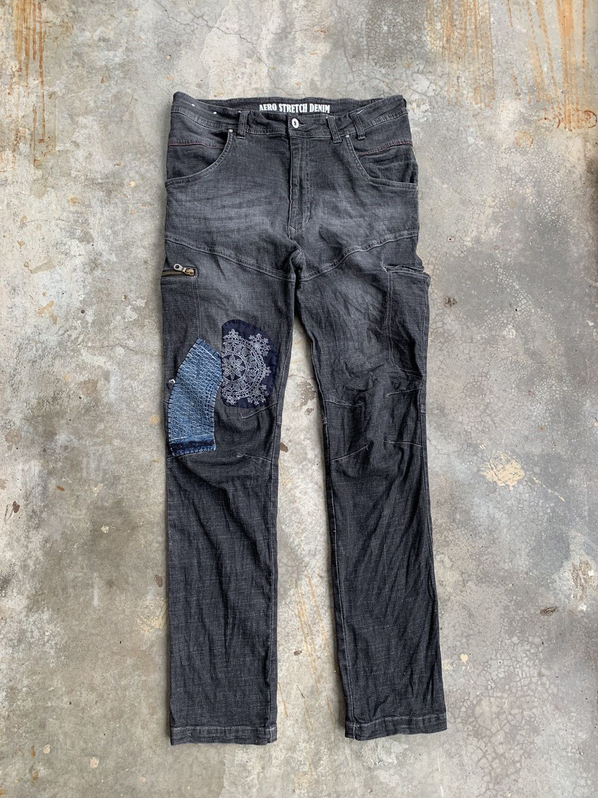 Indigo × Japanese Brand JapaneseBrand Fieldcore Indigo Patchwork Sashiko Cargo Pant Size US 32 / EU 48 - 1 Thumbnail