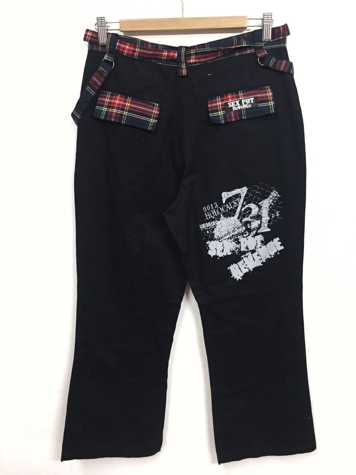 image of Seditionaries Dopesex Pot Revenge Bondage Tartan Goth Pants in Black, Men's (Size 30)