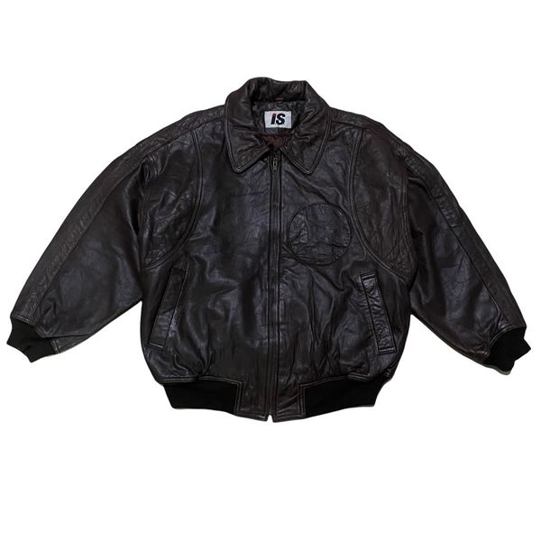 Issey Miyake 80's Issey Miyake IS Team Leather Bomber Jacket | Grailed