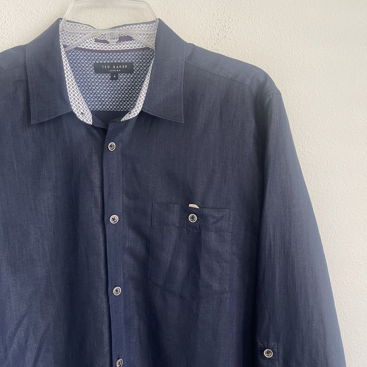 Ted Baker London Linen Cotton Button Down Long Sleeve Shirt