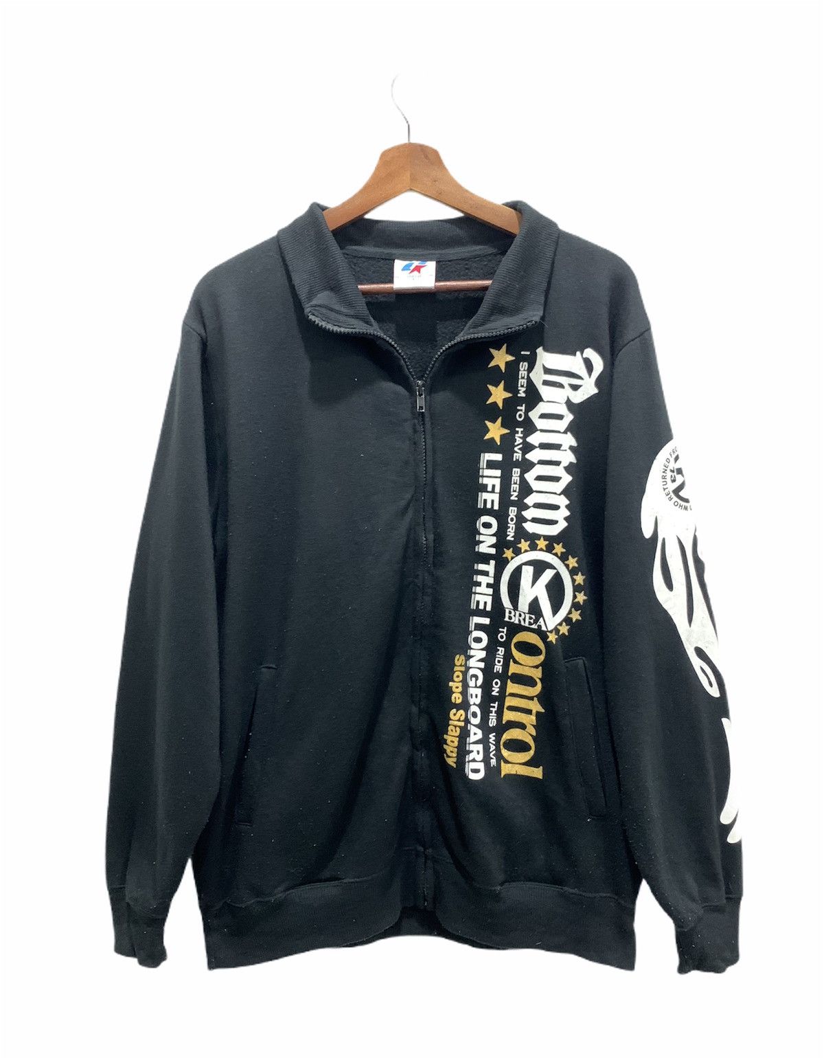 Haze × Japanese Brand Longboard Surf Zipper Big Logo Backfront Diamond Sweatshirt Size US L / EU 52-54 / 3 - 2 Thumbnail