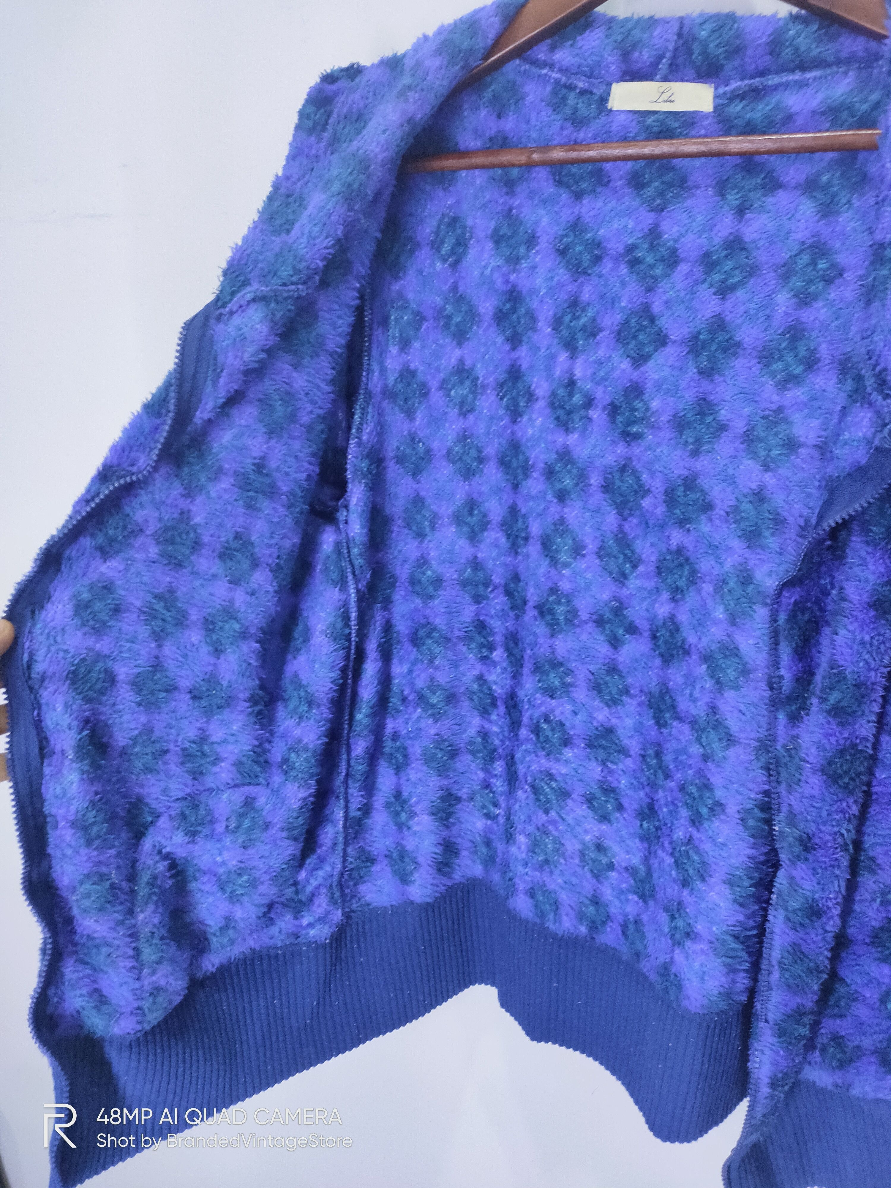 Jeremy Argyle Vintage LIBRE Argyle Fleece Sherpa Colourful Hoodie Jacket Size M / US 6-8 / IT 42-44 - 8 Thumbnail