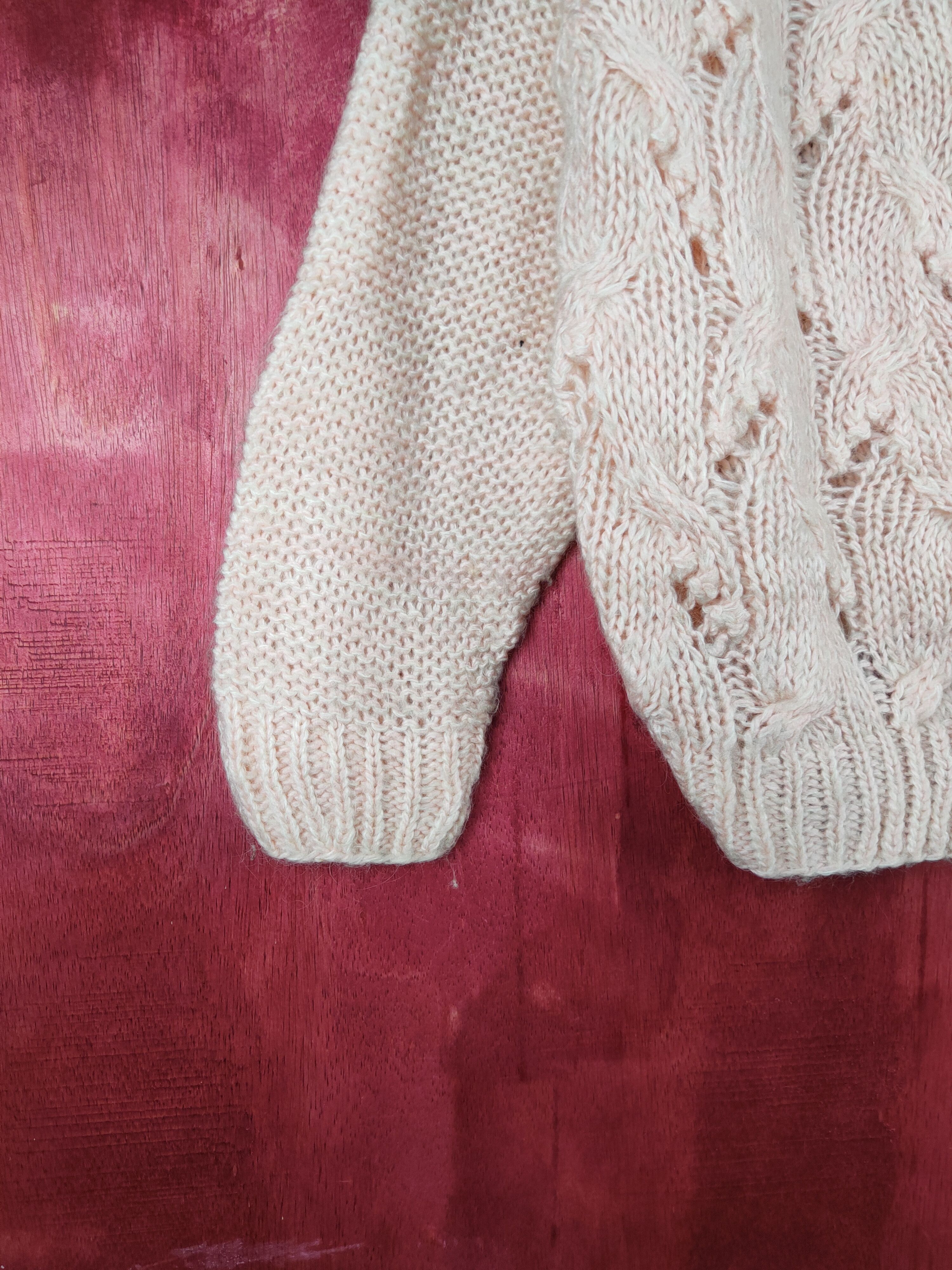 Aran Isles Knitwear 10AM-8PM Tokyo crochet mesh net Knitwear Cardigan #196B Size L / US 10 / IT 46 - 4 Thumbnail
