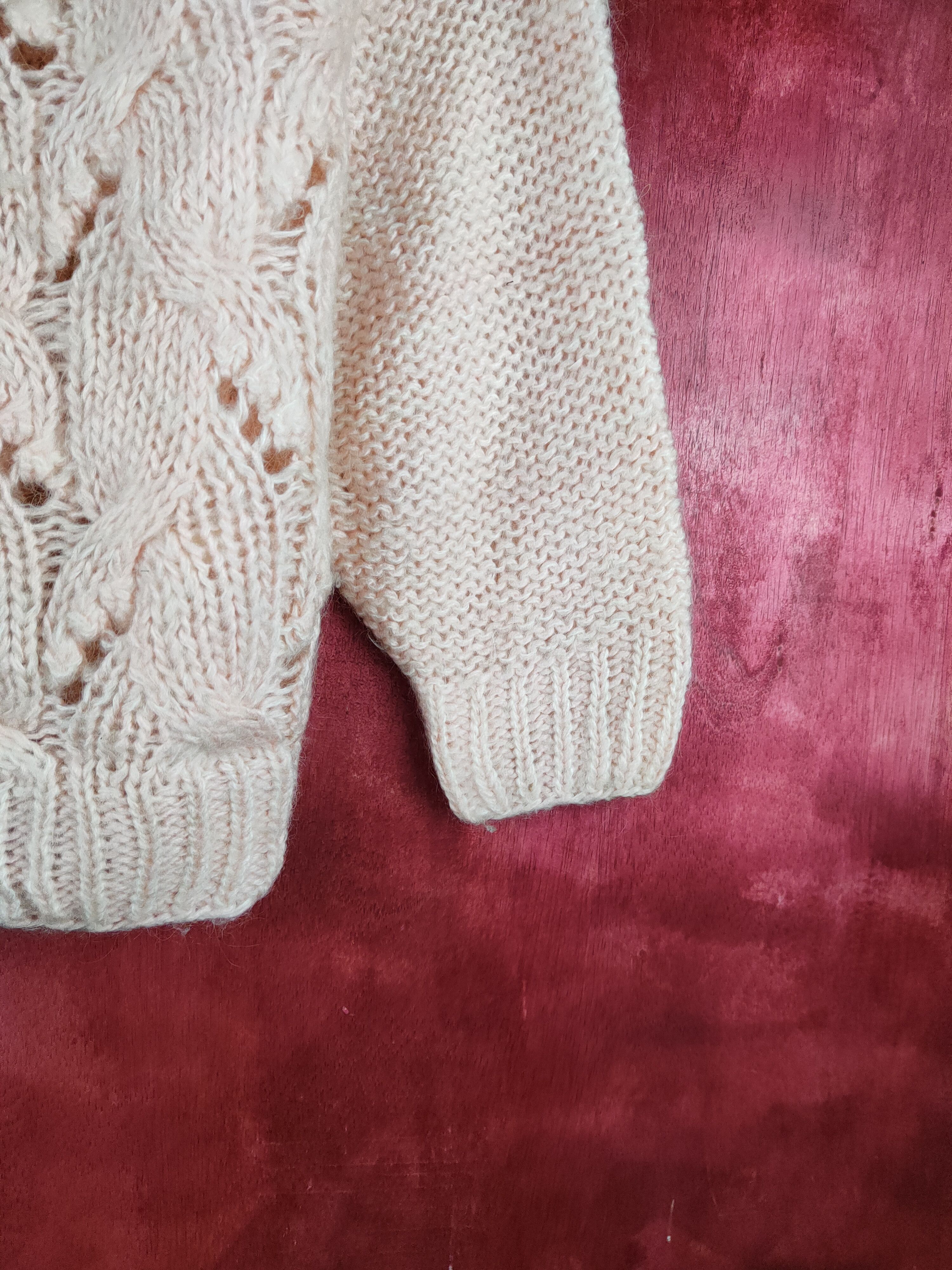 Aran Isles Knitwear 10AM-8PM Tokyo crochet mesh net Knitwear Cardigan #196B Size L / US 10 / IT 46 - 6 Thumbnail