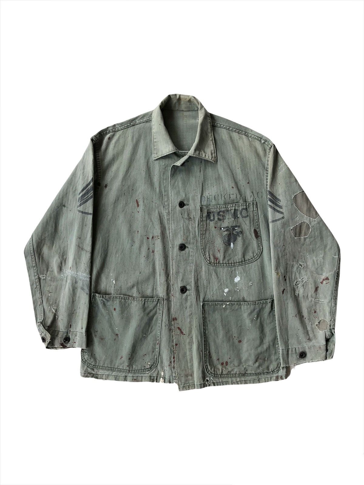 Vintage TRUE VINTAGE🔥OG 1941 USMC P41 HBT Jacket WWII Era Size US M / EU 48-50 / 2 - 10 Thumbnail