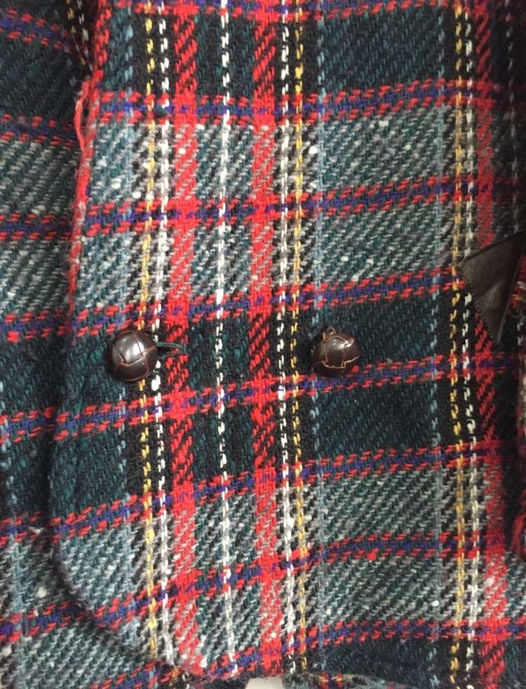 Issey Miyake GRAIL🔥IS Bondage Plaid Wool Leather Varsity Jacket Size US L / EU 52-54 / 3 - 4 Thumbnail
