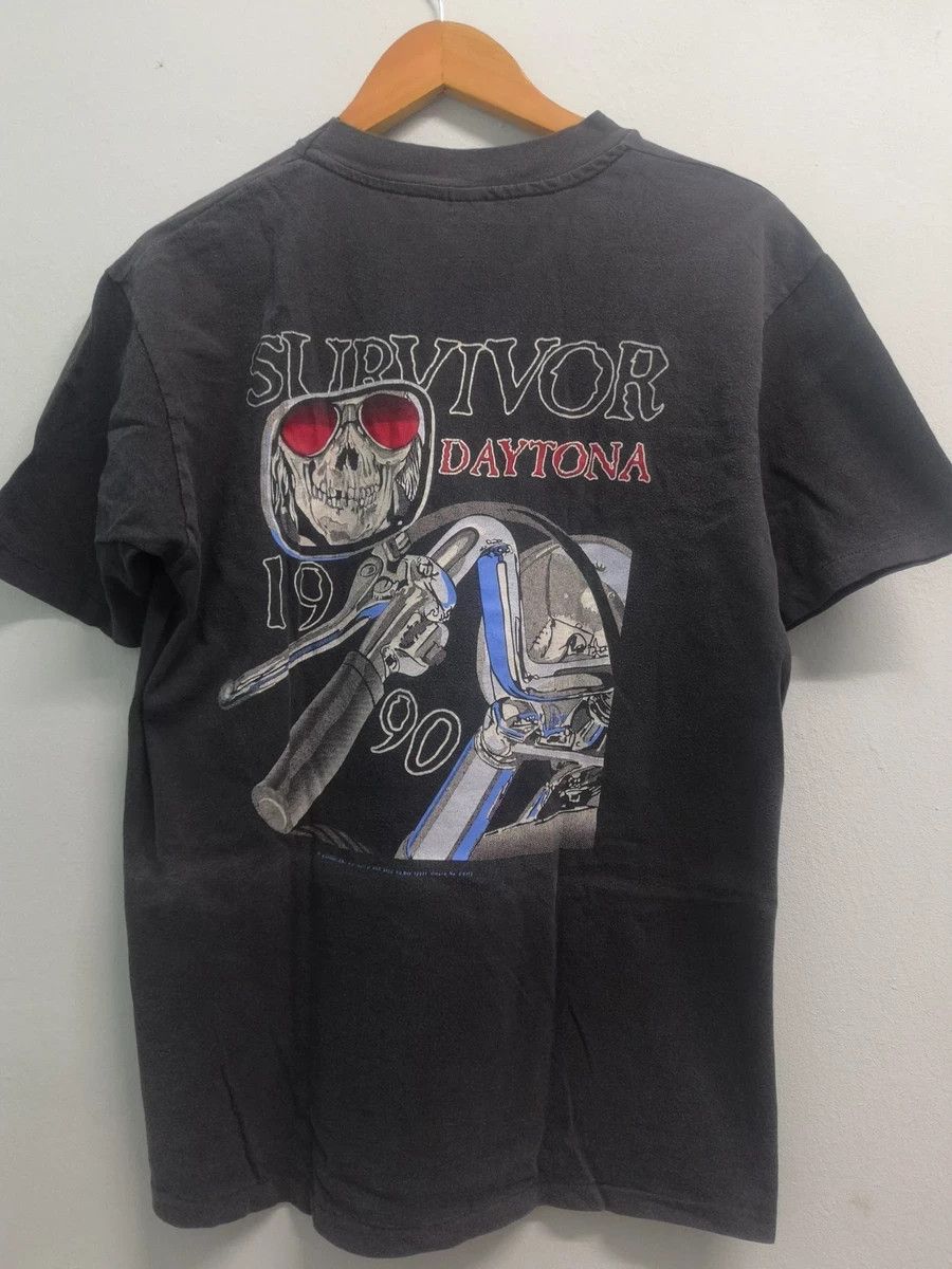 Band Tees × Vintage Vintage Widowmaker Survivor Daytona Shirt Band Motorcycle Size US L / EU 52-54 / 3 - 4 Thumbnail