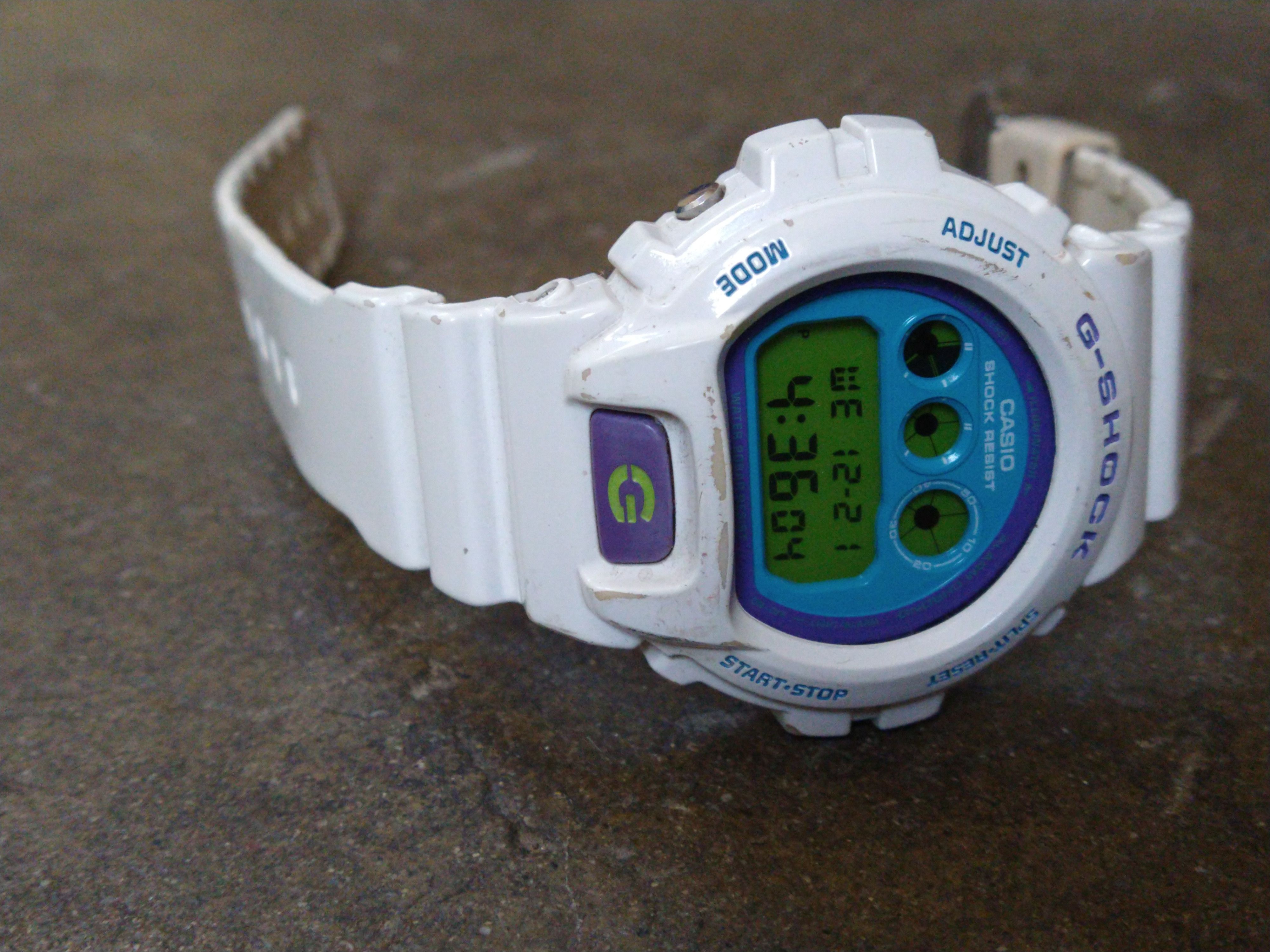 Casio × G Shock Casio G-Shock DW-6900-CS-7 White Watch Green Purple Blue Size ONE SIZE - 3 Thumbnail