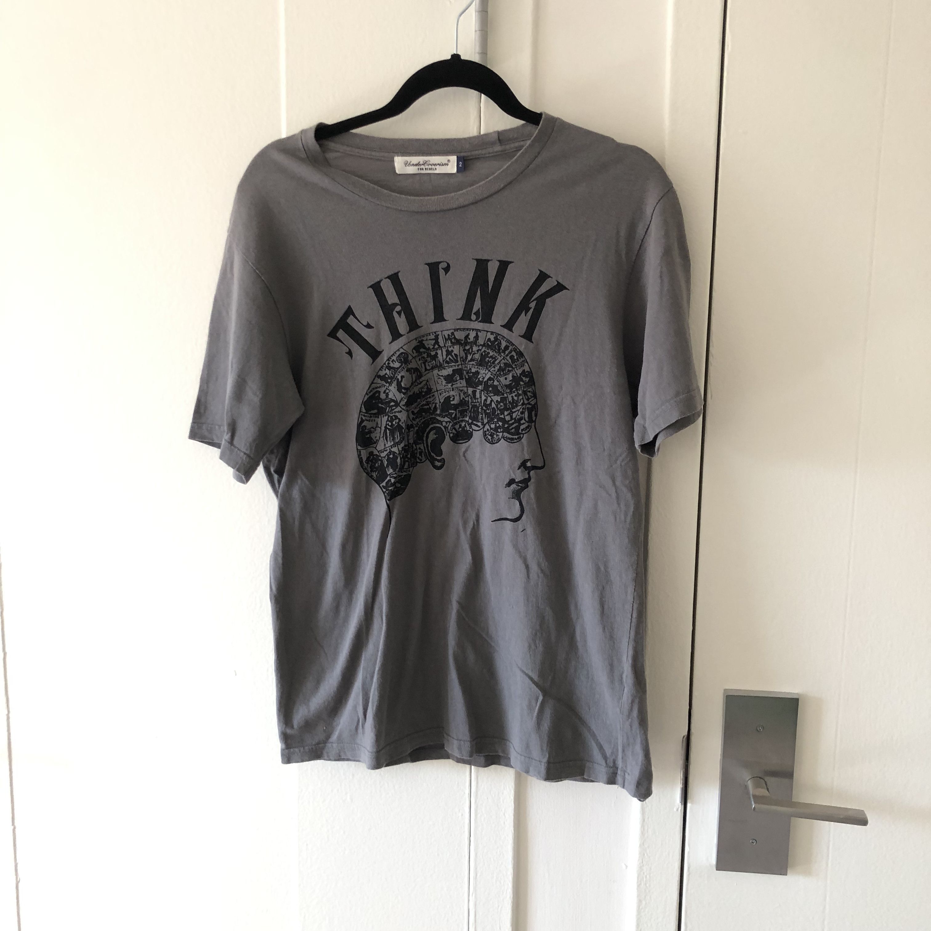 image of Undercover Think Tee in Grey, Men's (Size Medium)