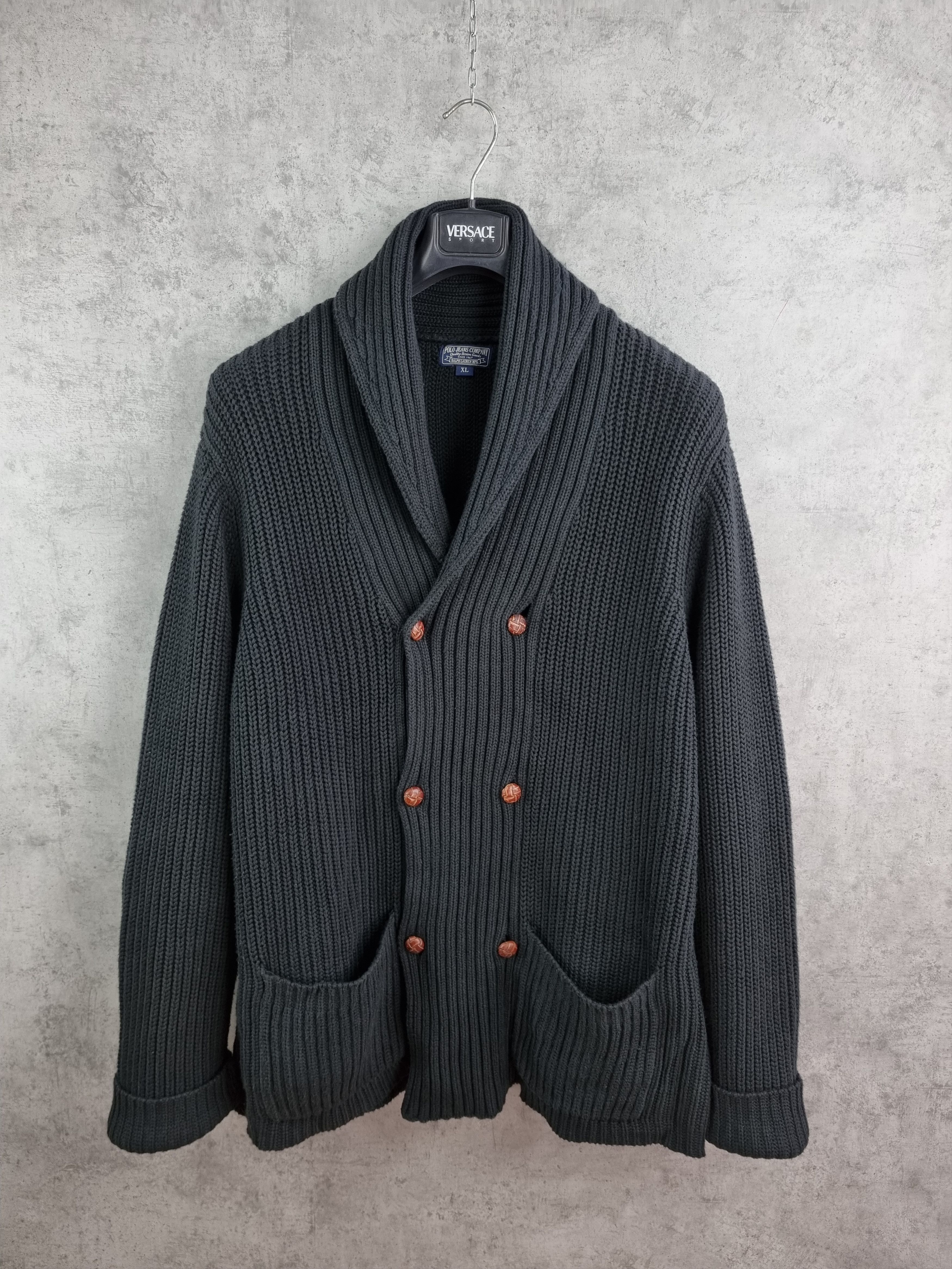 Polo Ralph Lauren × Ralph Lauren 90s Vintage Polo Ralph Lauren Knitted Cardigan Sweater Size US XL / EU 56 / 4 - 2 Thumbnail